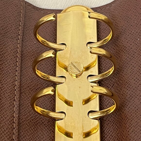 LOUIS VUITTON Brown Monogram Ring Agenda Cover Medium Gold-Tone Hardware - Picture 9 of 14